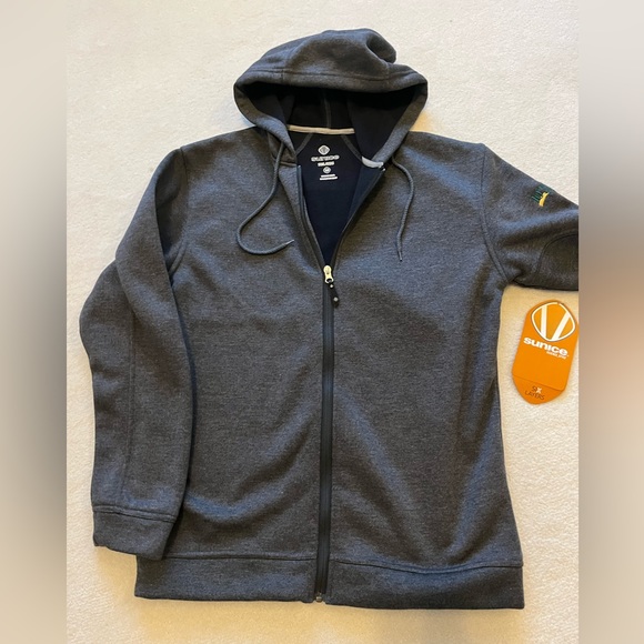 NWT: Men’s Sunice Dark Gray Zippered Hoodie. Size Medium - Picture 1 of 5